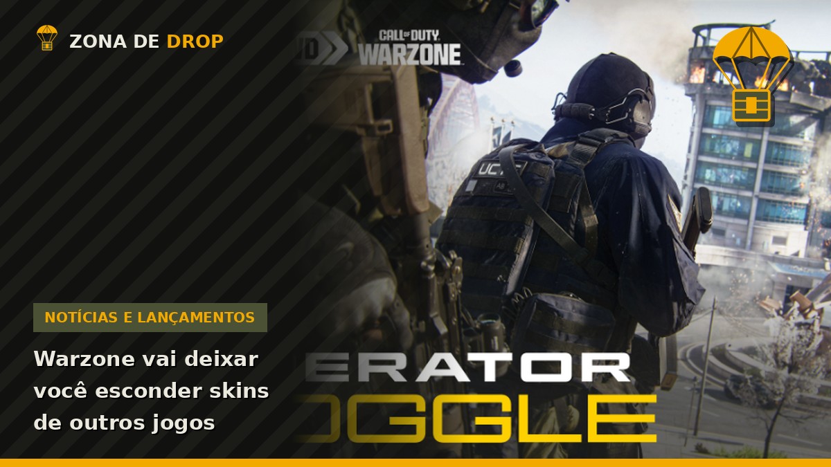 Capa: Warzone vai deixar você esconder skins de outros jogos — Zona de Drop, com imagem oficial da Activision