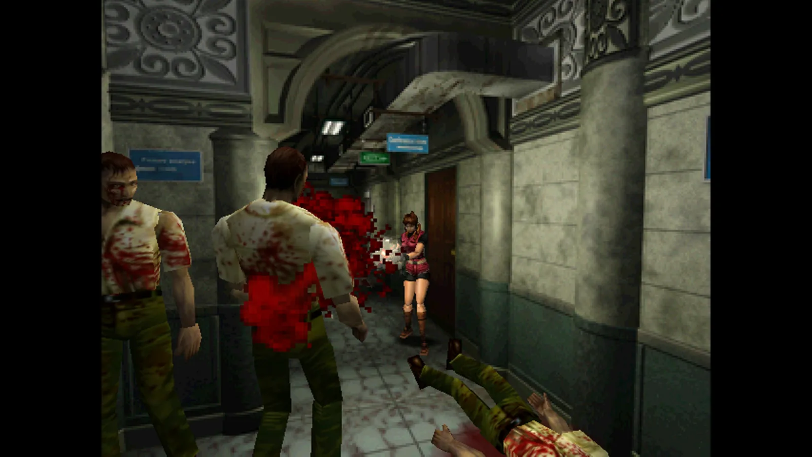 Escritório do chefe Brian Irons com animais empalhados em Resident Evil 2 (1998)