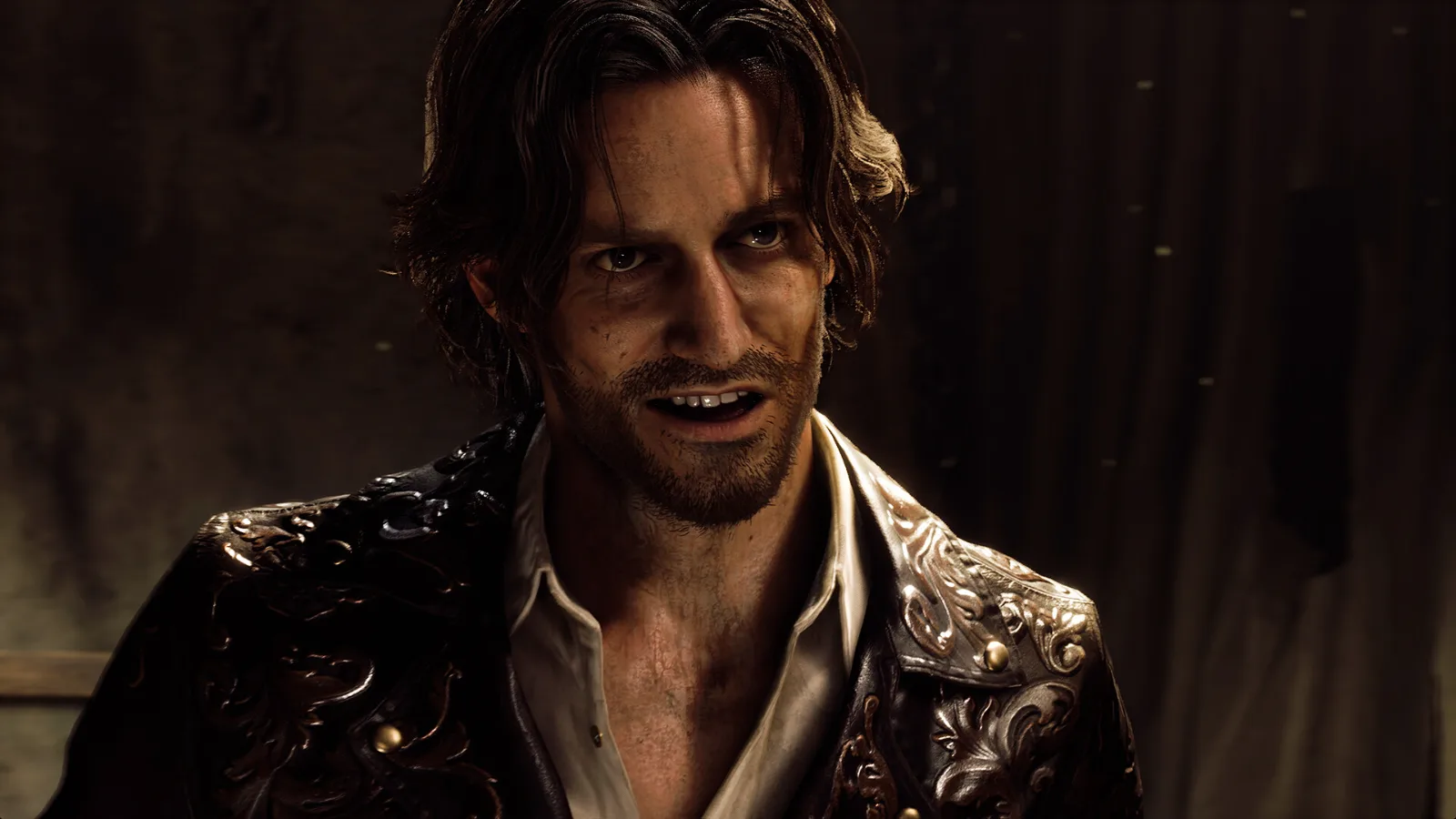 Luis Sera sorrindo em Resident Evil 4 (2023)